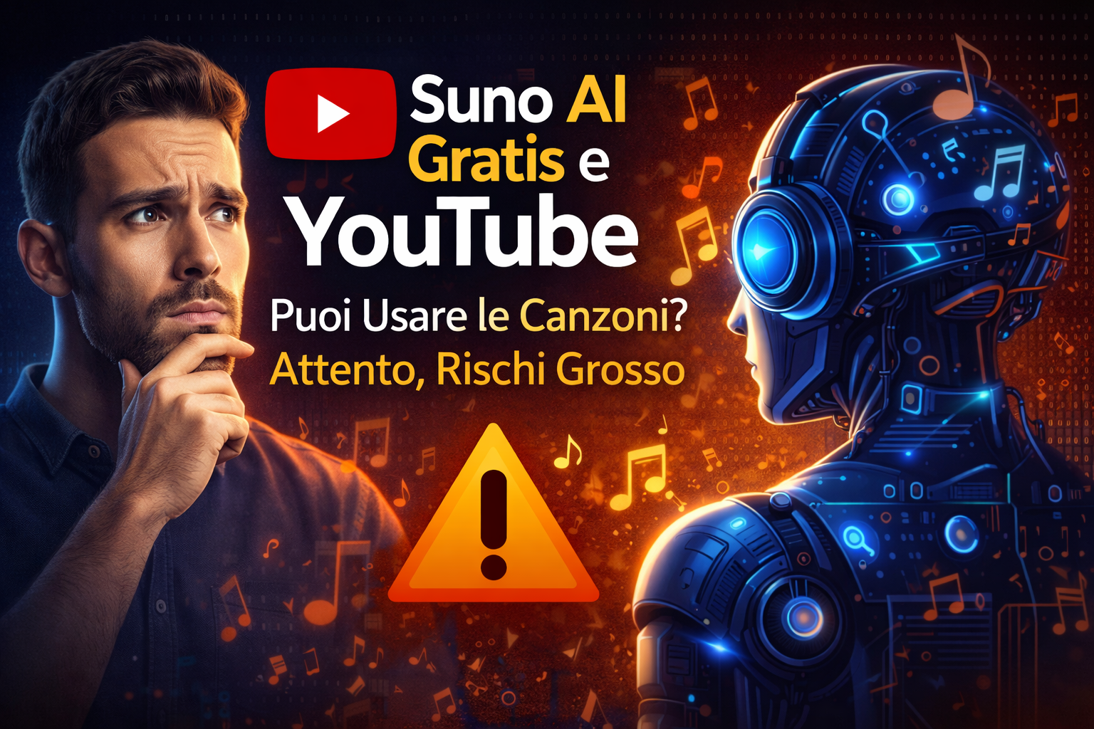 Suno AI Gratis e YouTube: Puoi Usare le Canzoni? Attento, Rischi Grosso